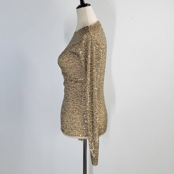 FREE PEOPLE INTIMATELY gold rush long sleeve top Sz XS NEW - Picture 6 of 11